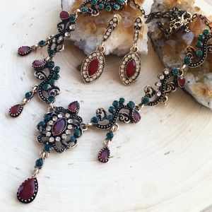 Brand New Boho Tribal Necklace & Earrings Set